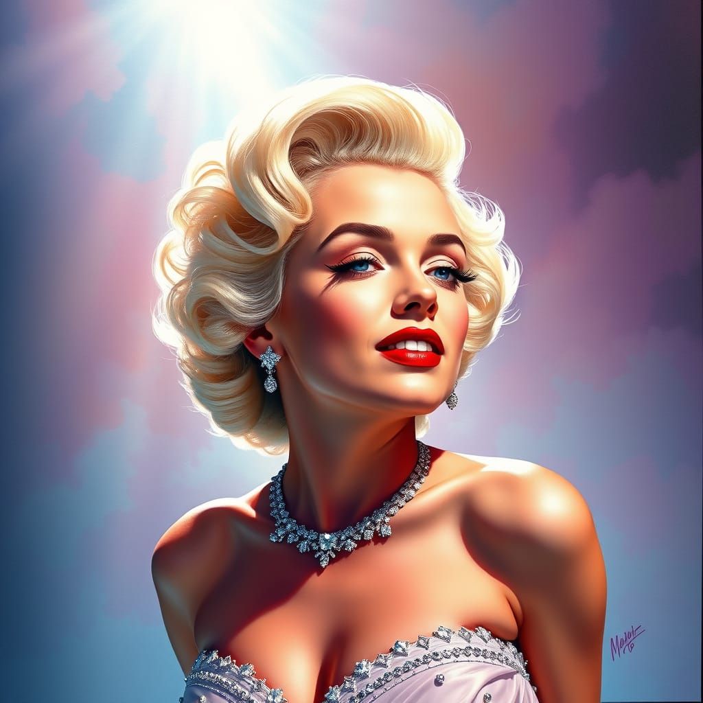 Ethereal Marilyn Monroe Radiates Under Spotlight