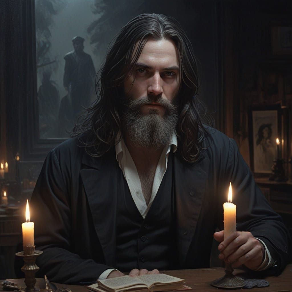 Mysterious Gothic Gentleman in Chiaroscuro