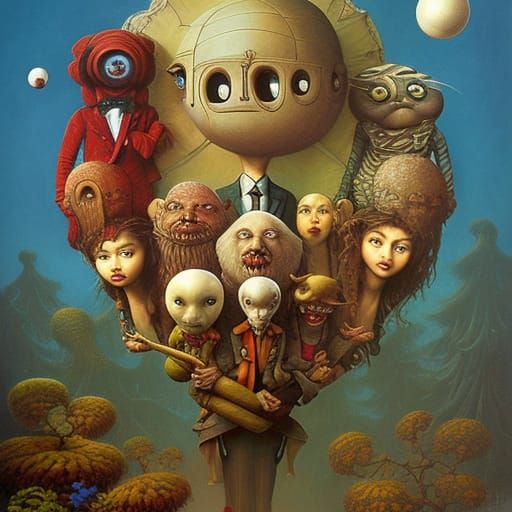 Guardians of Whimsical World: A Surreal 3D Illustration