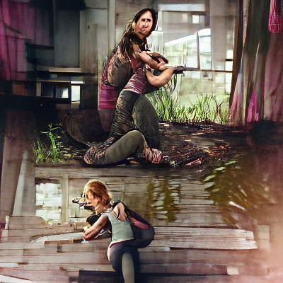 Ellie and Dina Portrait from The Last of Us