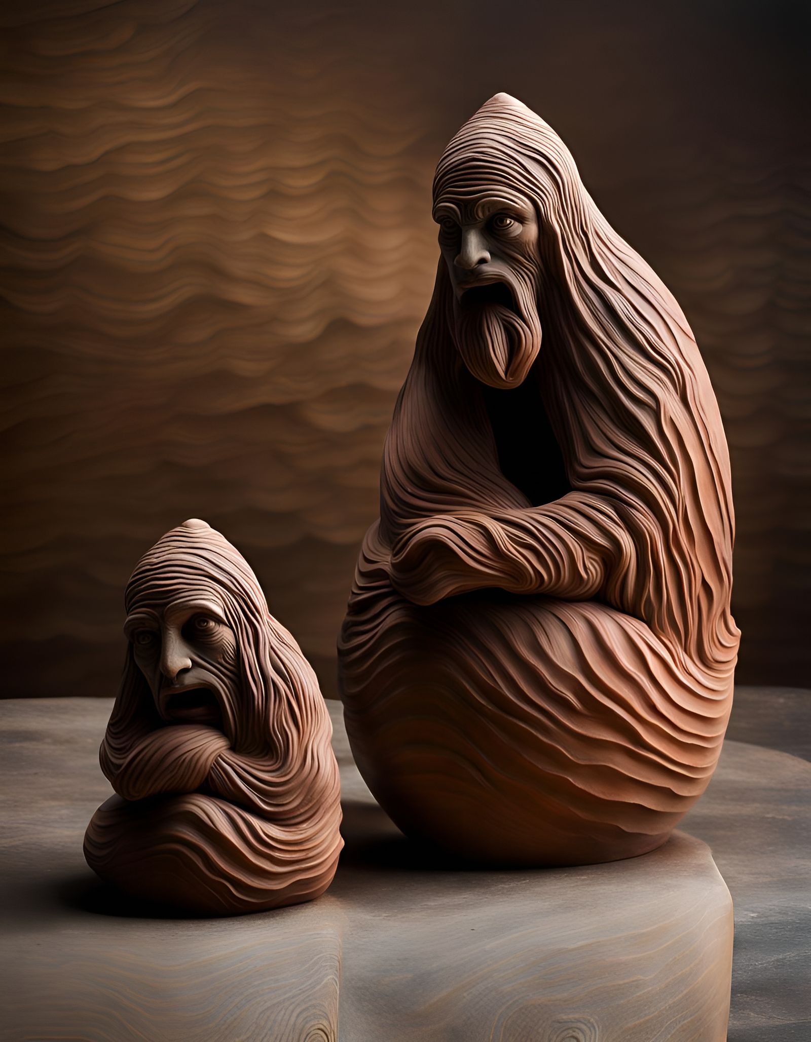 Anxious Terracotta Warriors in Glazed Ceramic Style