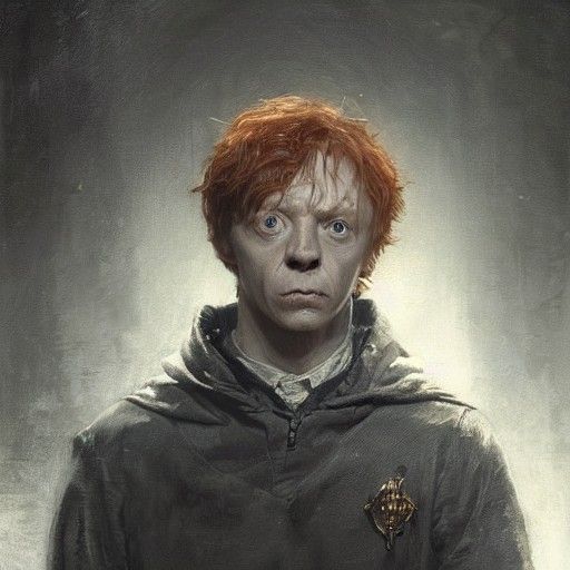 Horror Portrait of a Man in Engraving Style