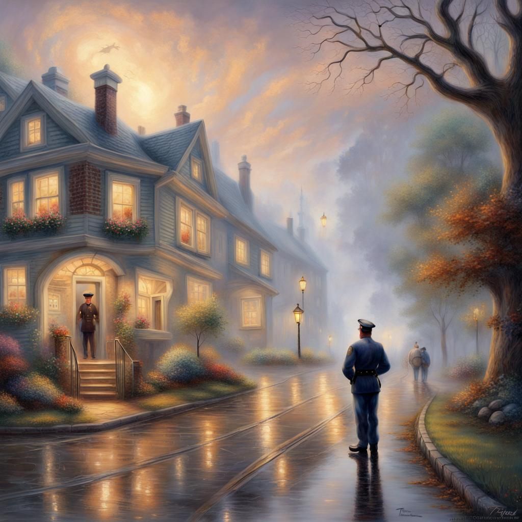 Pretzel Policeman and the Hole: Ethereal Fantasy Art