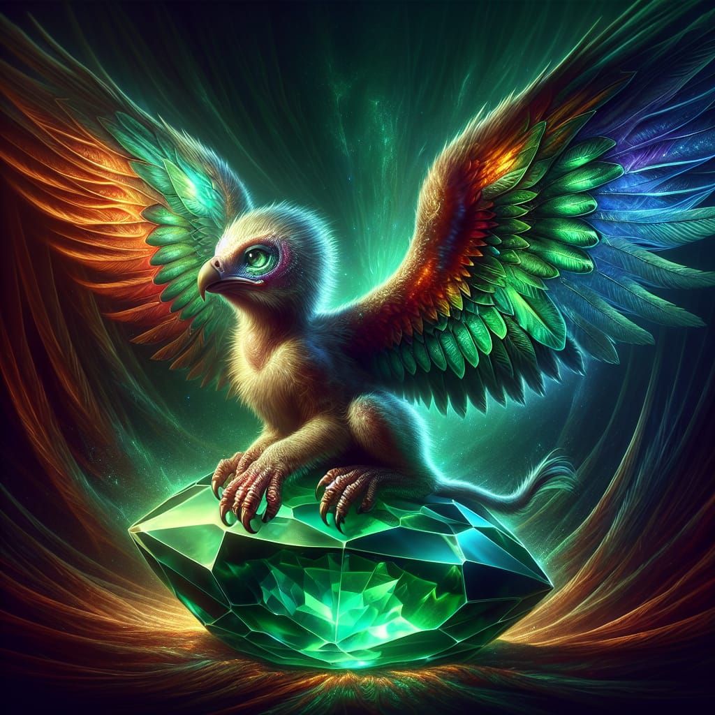 Emerald Gryphon: A Fantasy Concept Art