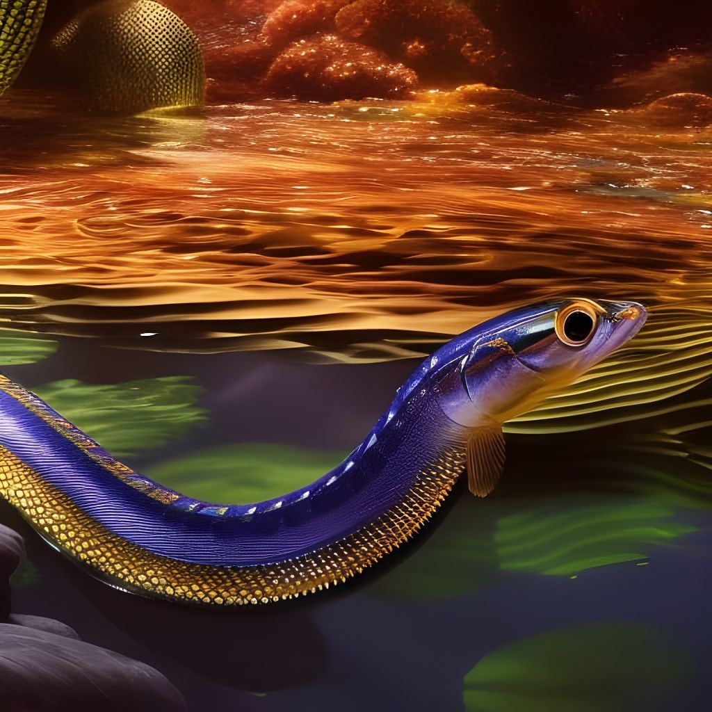 Electric Eel in Glass Bottle: Ornate Rococo Style