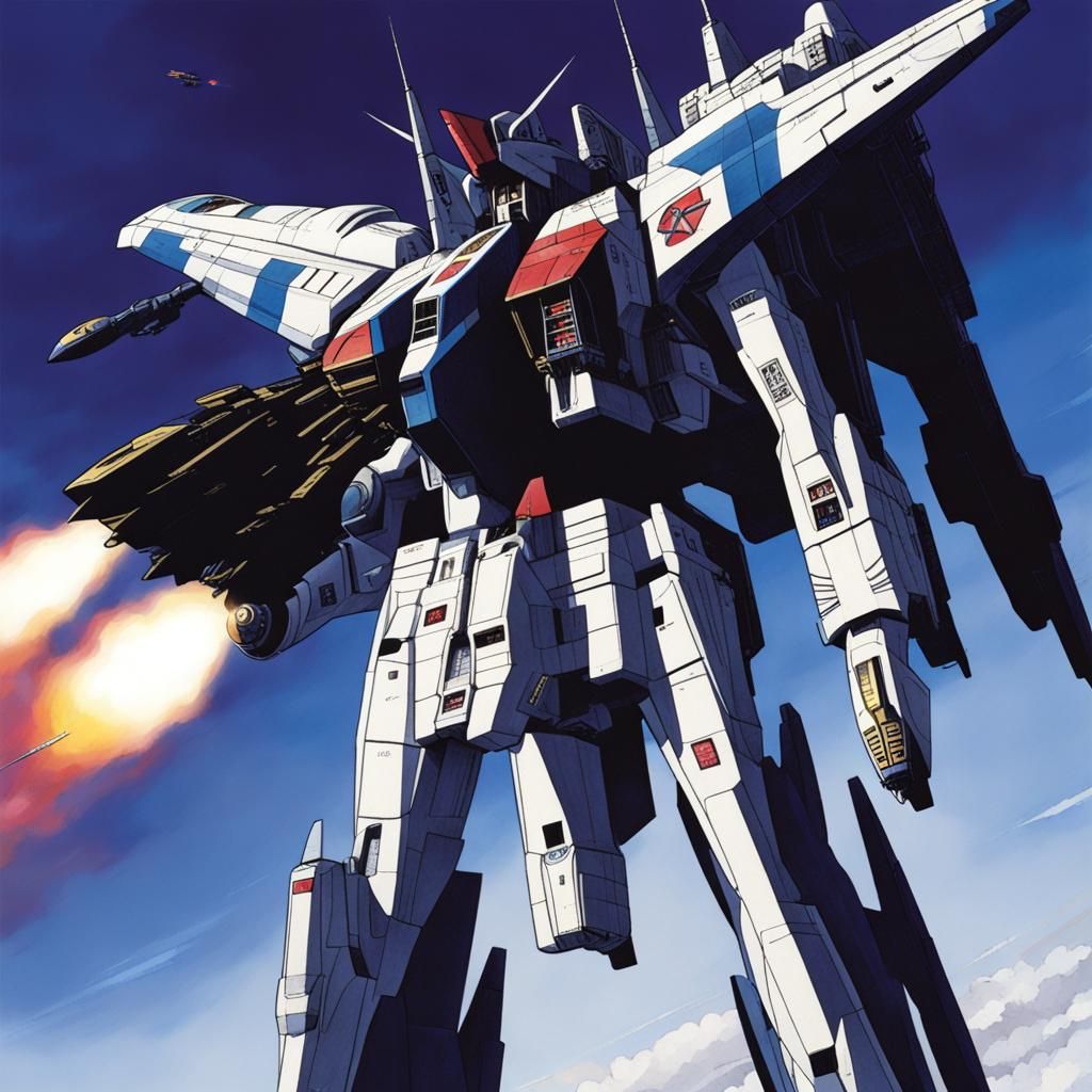 Macross SDF-1 Space Warship Illustration