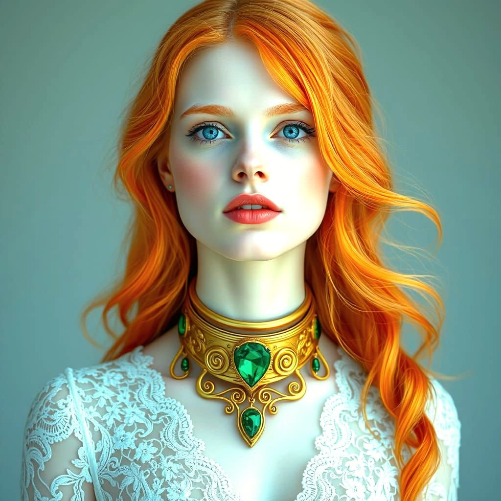 Ethereal Albino Beauty in Futuristic Attire