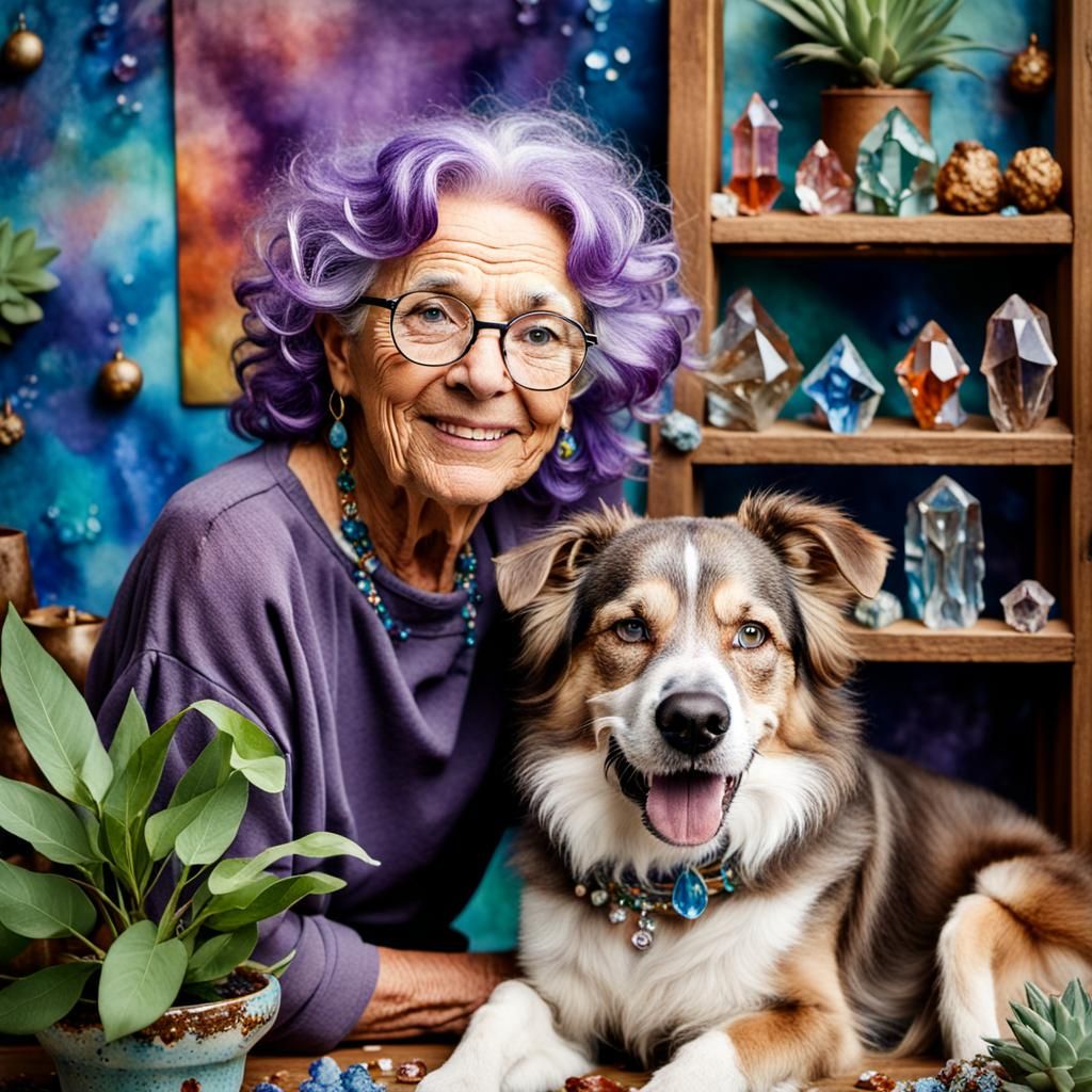 Vibrant Portrait of a Crystal Artist