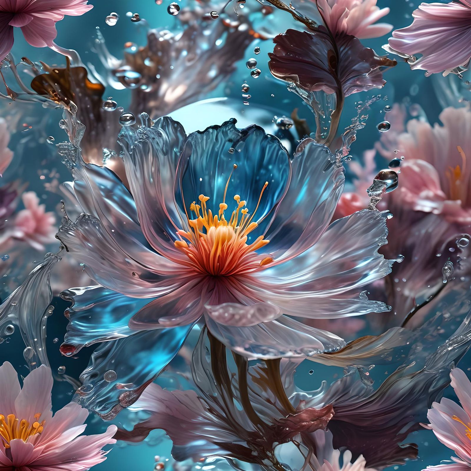 Water Flower Macro in Underwater Volcano