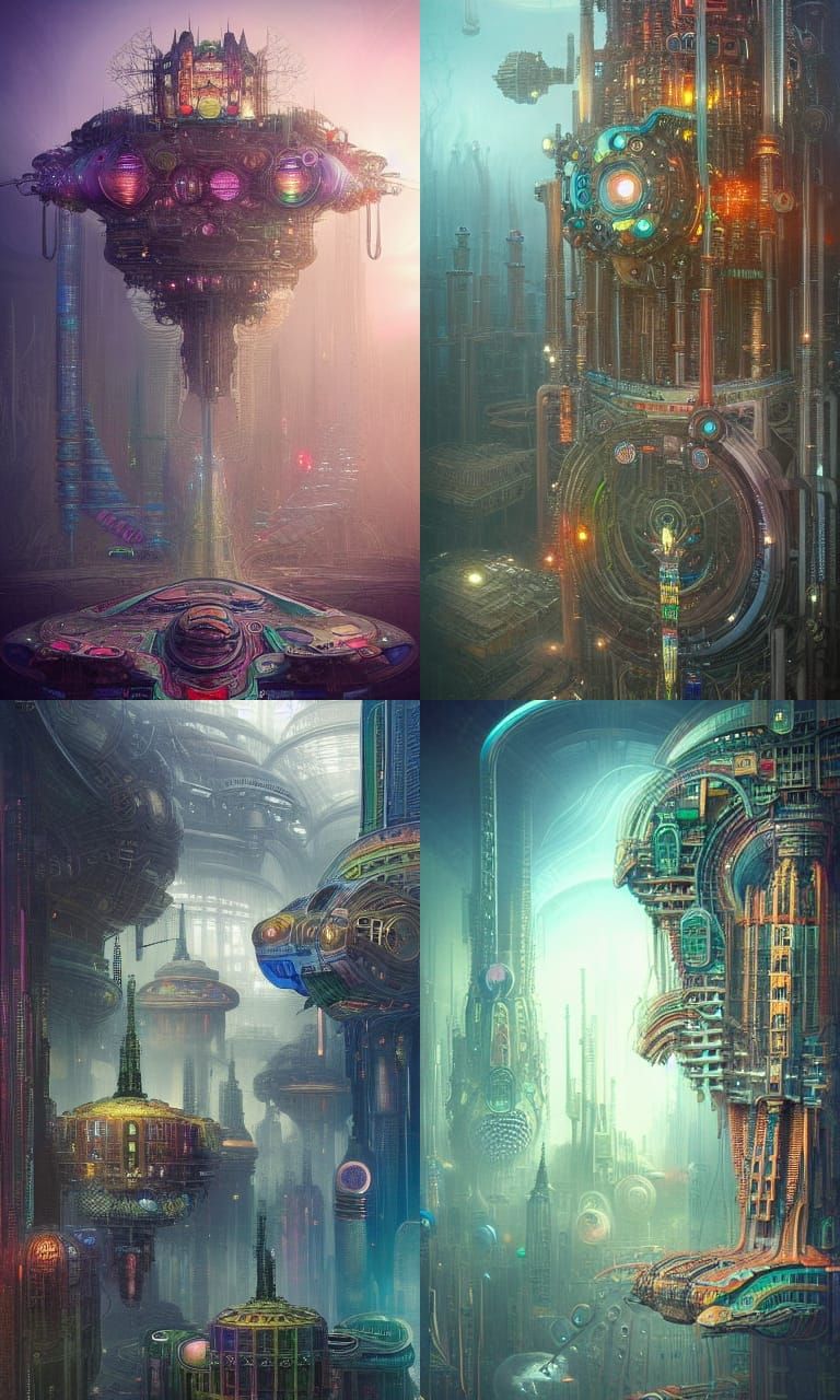Ecopunk futurist city