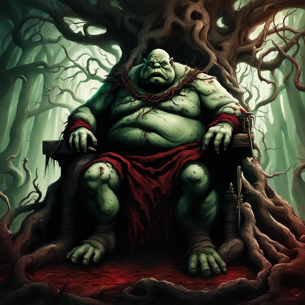 Dark Fantasy Ogre King in Morbid Majesty