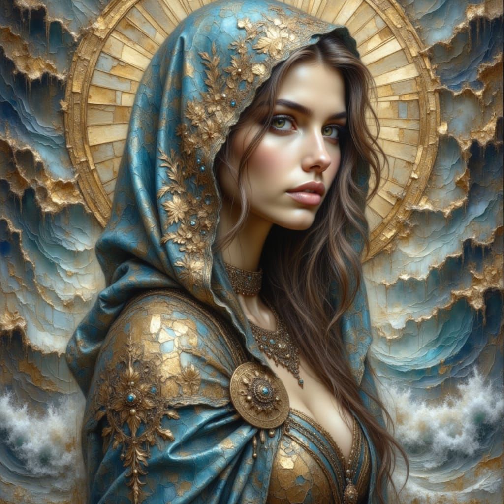 Mysterious Woman in Cloak by Teal Ocean
