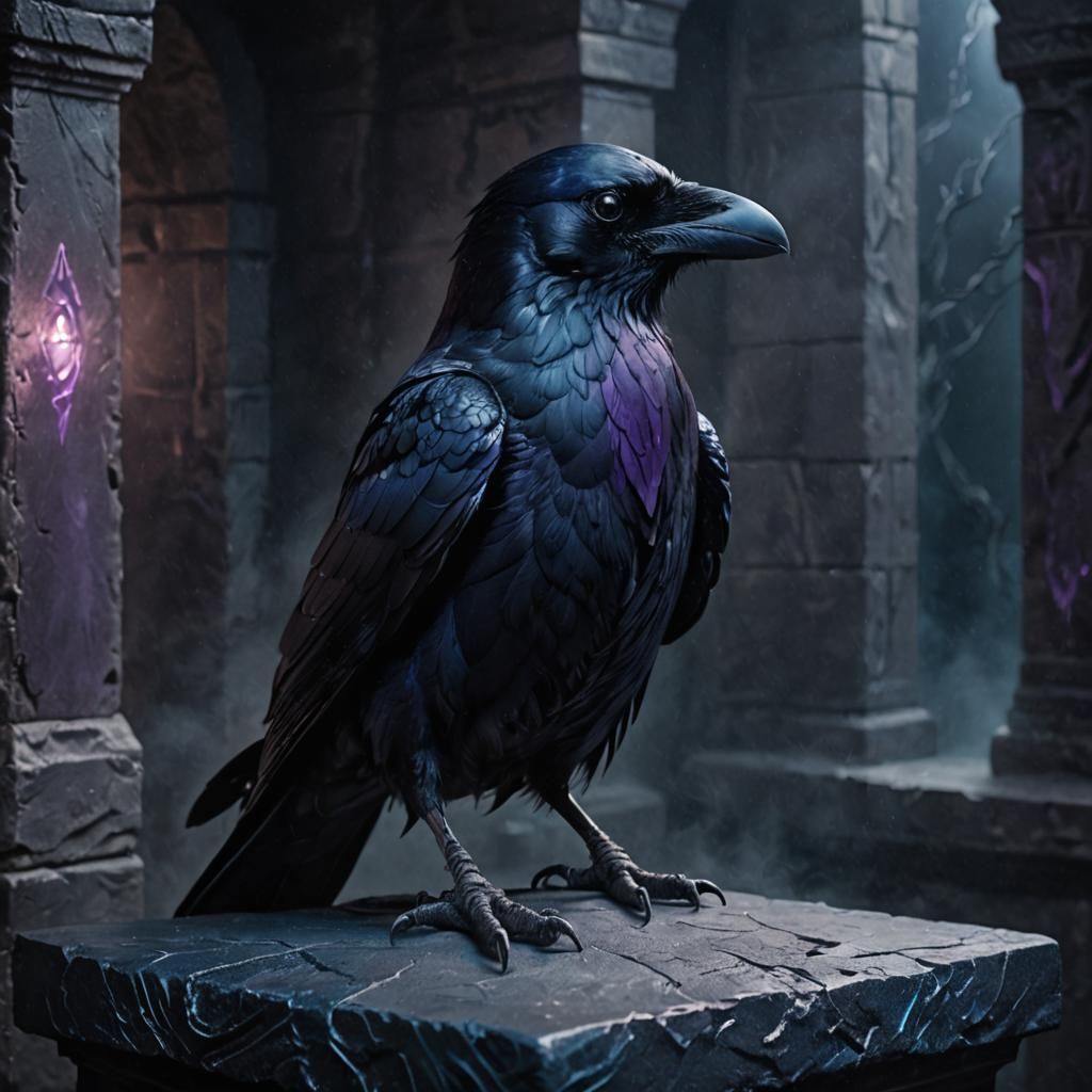 Mystical Raven Portrait in Dark Fantasy Style