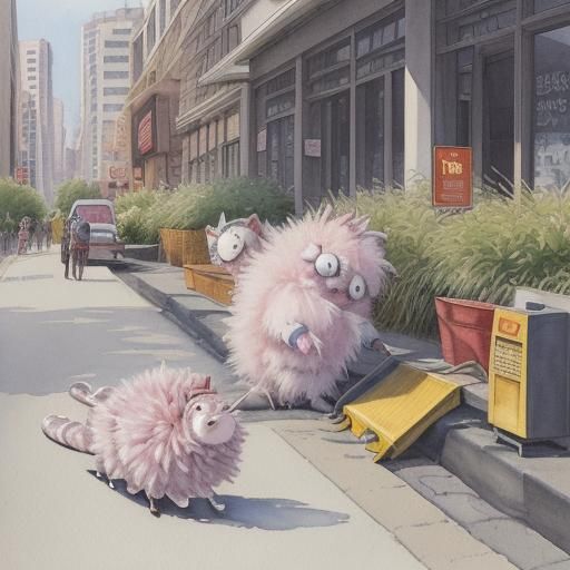 Adorable Anthropomorphic Caterpillar in Watercolor Illustrat...