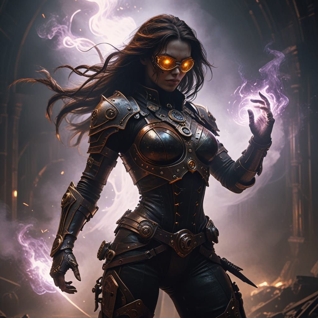 Ethereal Warrior Unleashes Arcane Fury in Dark Fantasy Realm