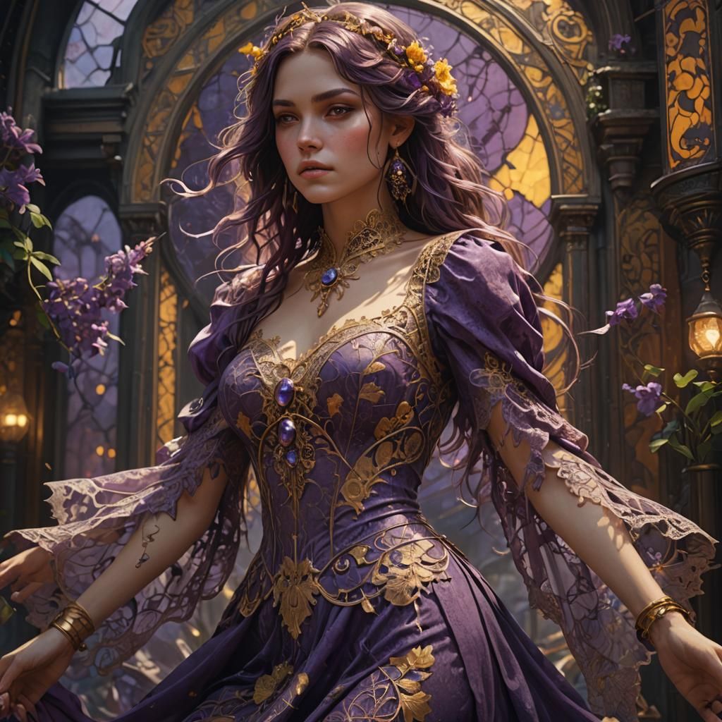 Lace Dress in Dark Fantasy Style