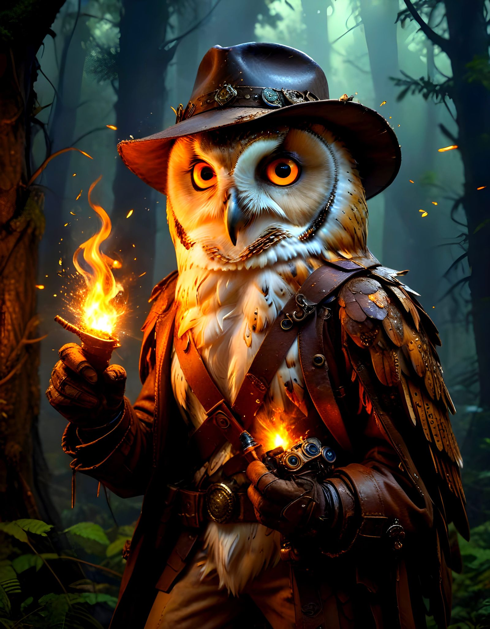 Indiana Jones Barn Owl with Treasures