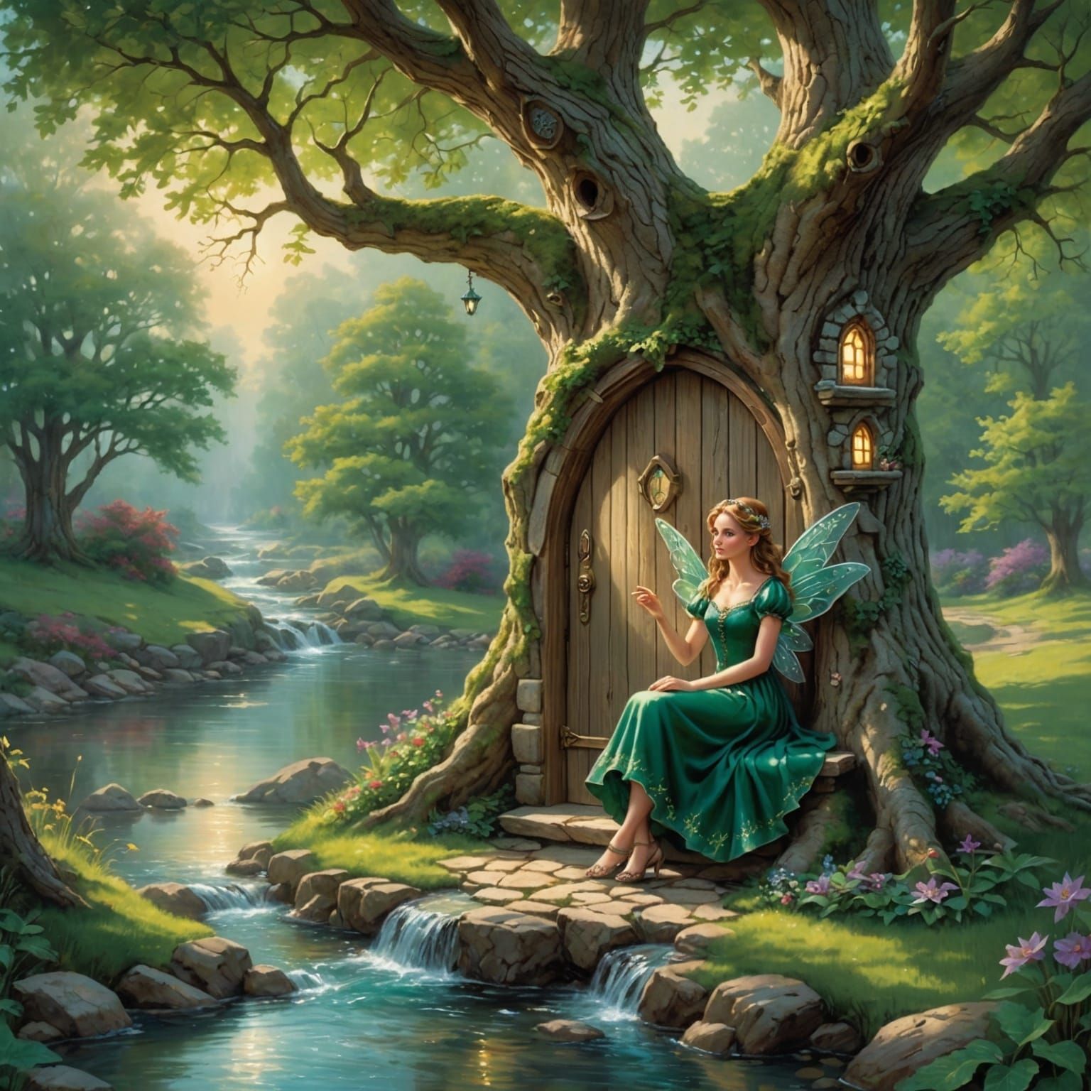Fairy by Fairy Door in Thomas Kincade Style