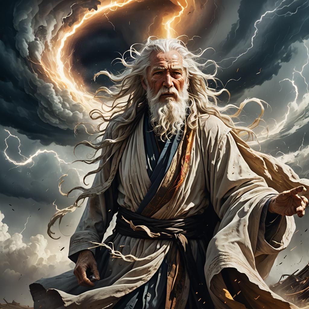 Swept Away: Old Man in Tornado Concept Art