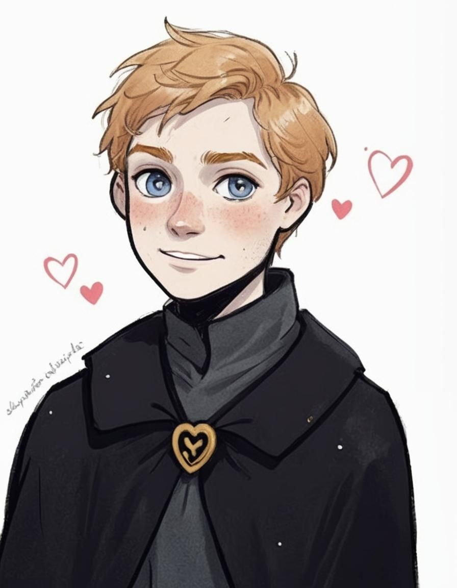 Cute Blond Man Portrait in Comic Book Style