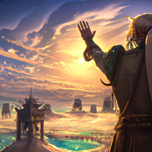 Farewell Scene in Art Nouveau Style