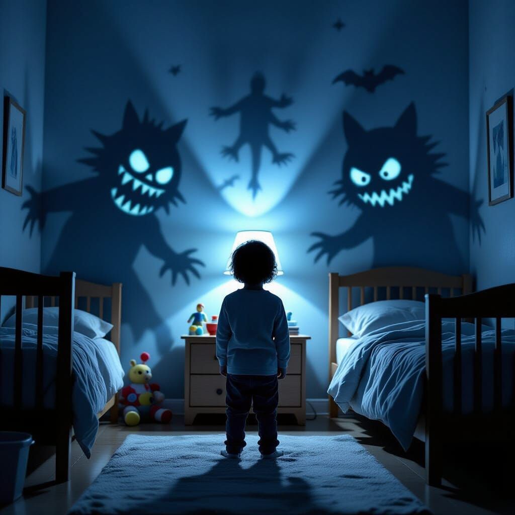 Childhood Nightmare: Shadows in an Expressionist Style