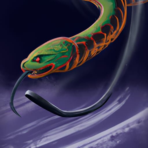 Hyperrealistic Snake Plays Ice Hockey in Splash Art