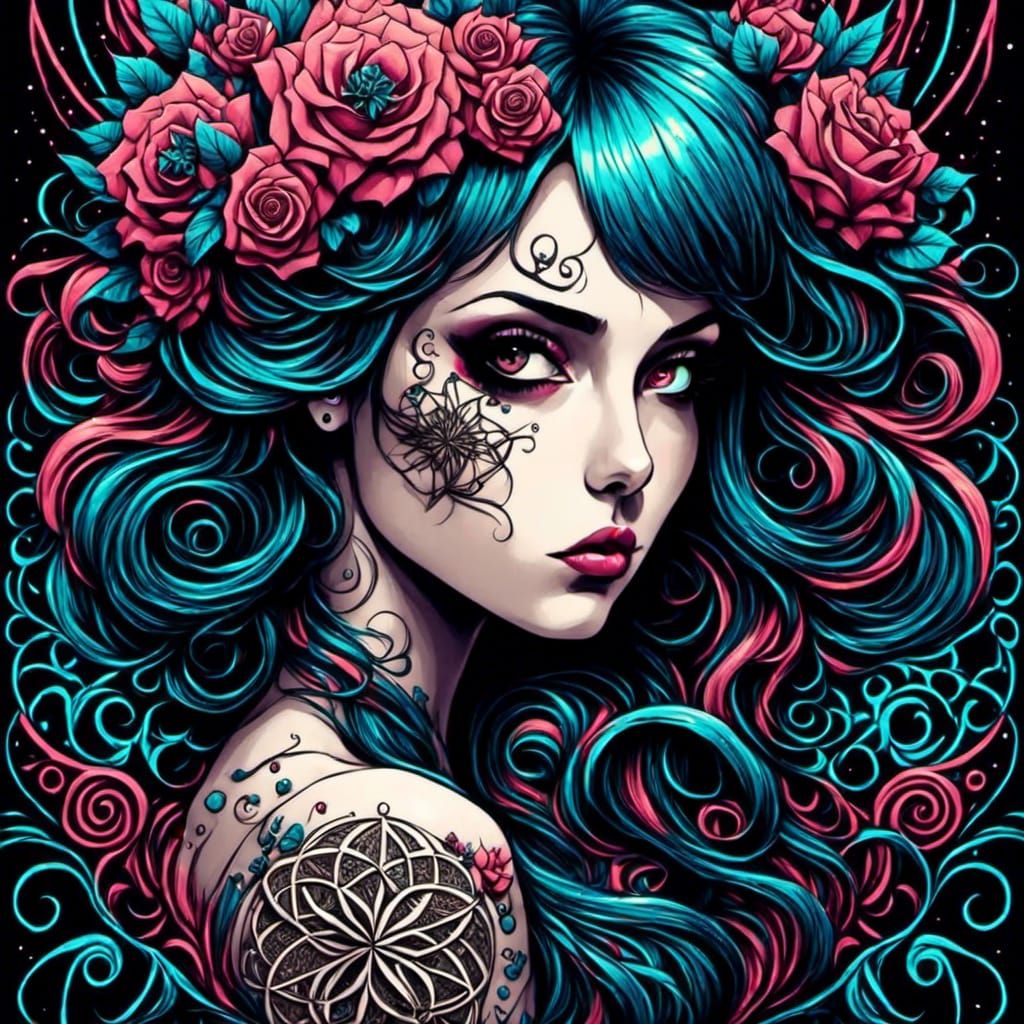 Psychedelic Emo Reaper with Fractal Geometry