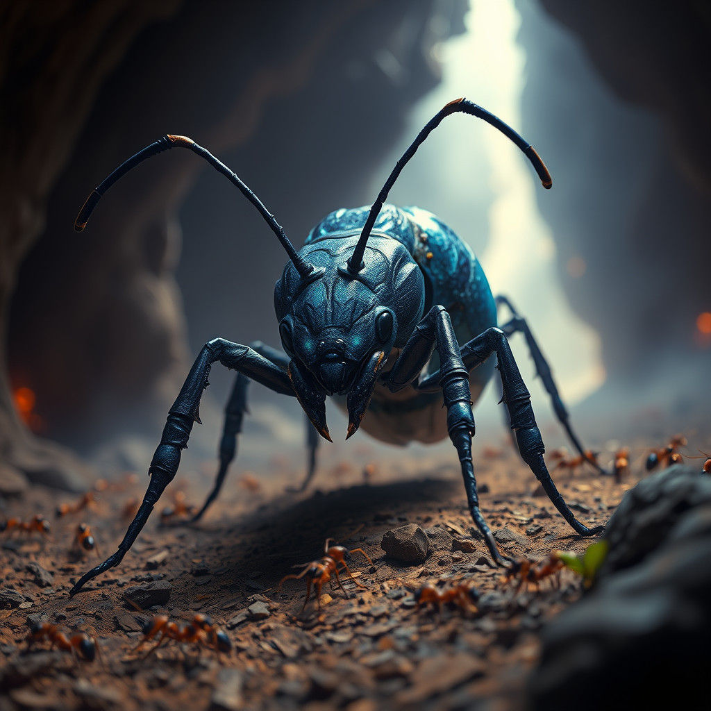 Heroic Gargantuan Ant in Dark Fantasy Realm