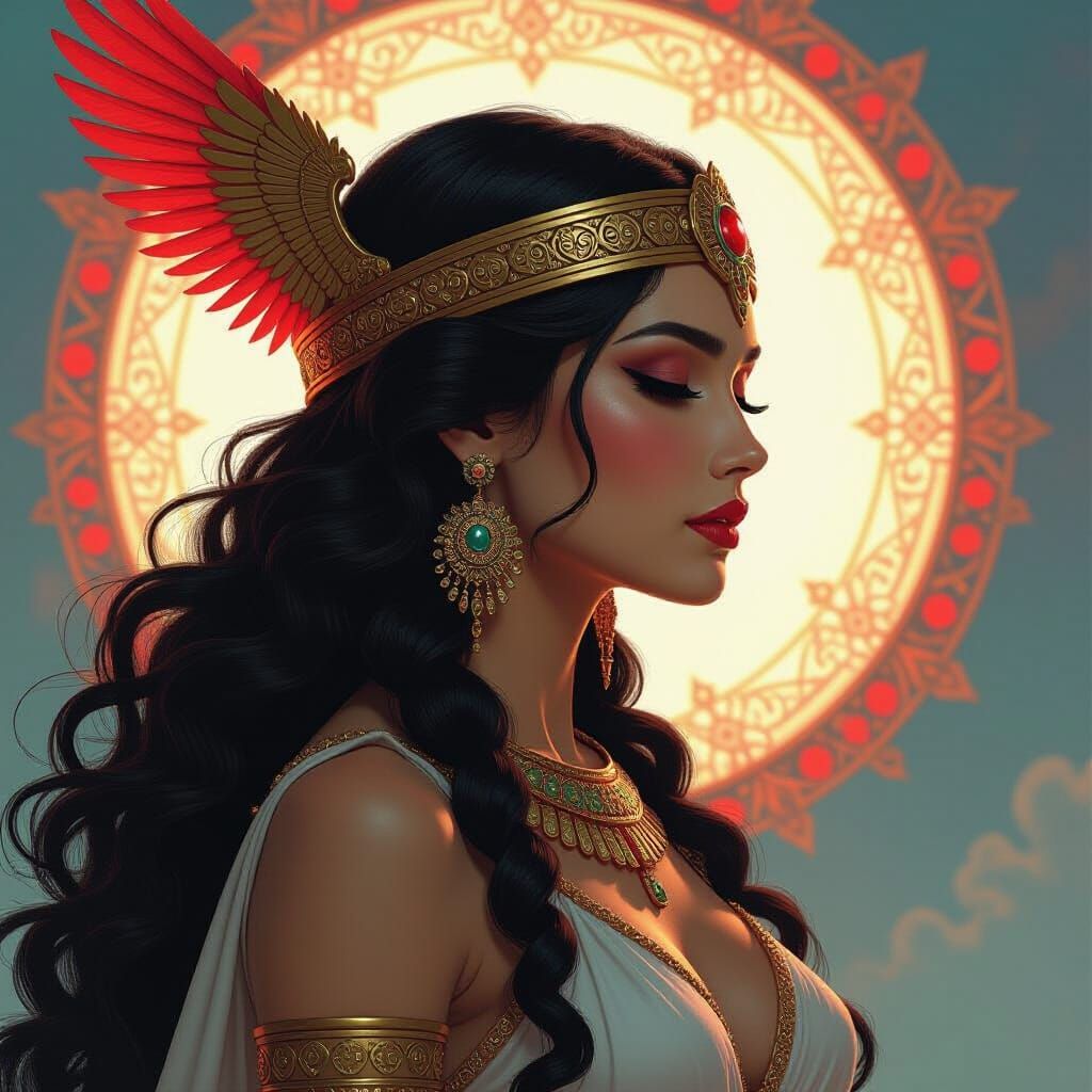 Inanna: Sumerian Goddess in Hyperrealistic Digital Art