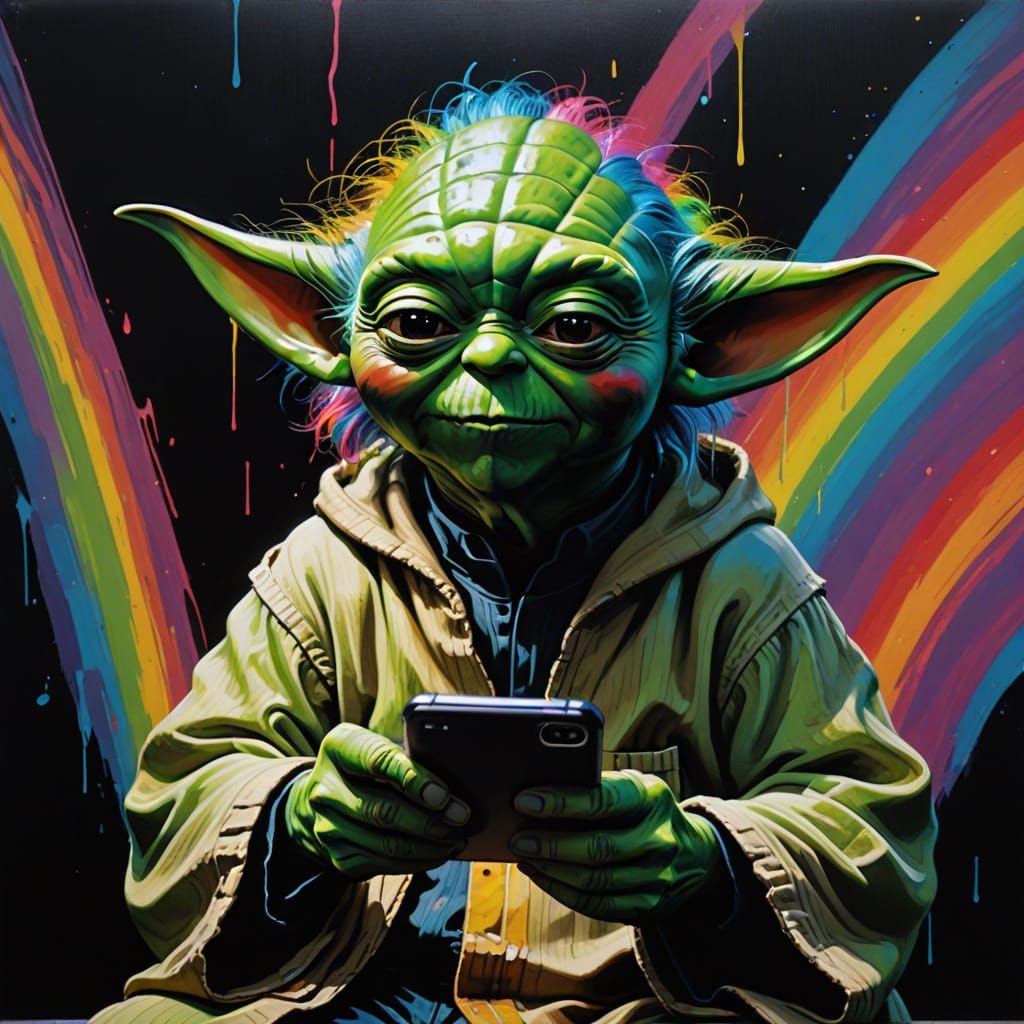 Rainbow-Haired Master Yoda Watches TikTok in a Vibrant Film ...