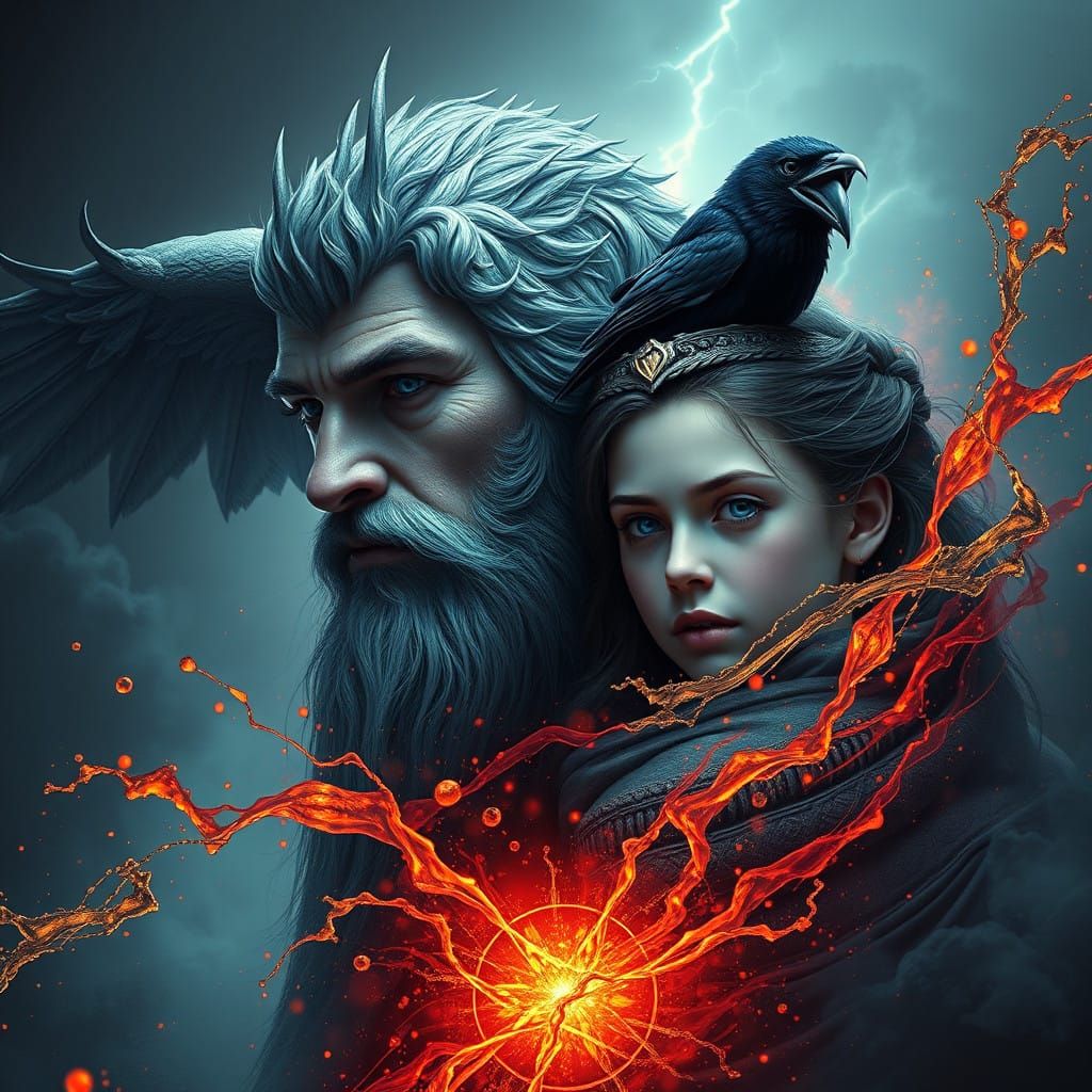 Father and Daughter's Fantastical Portrait in Epic Detail