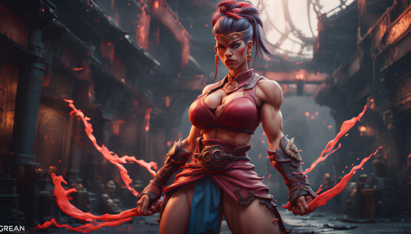 Gorean Princess as a Muscular Street Fighter