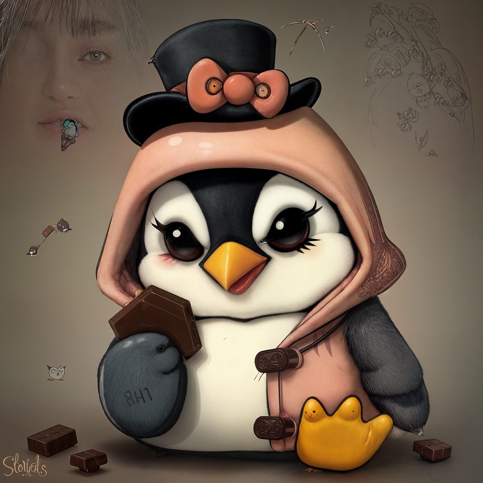 Sinister Penguin: Chocolate, Tattoo, and Attitude