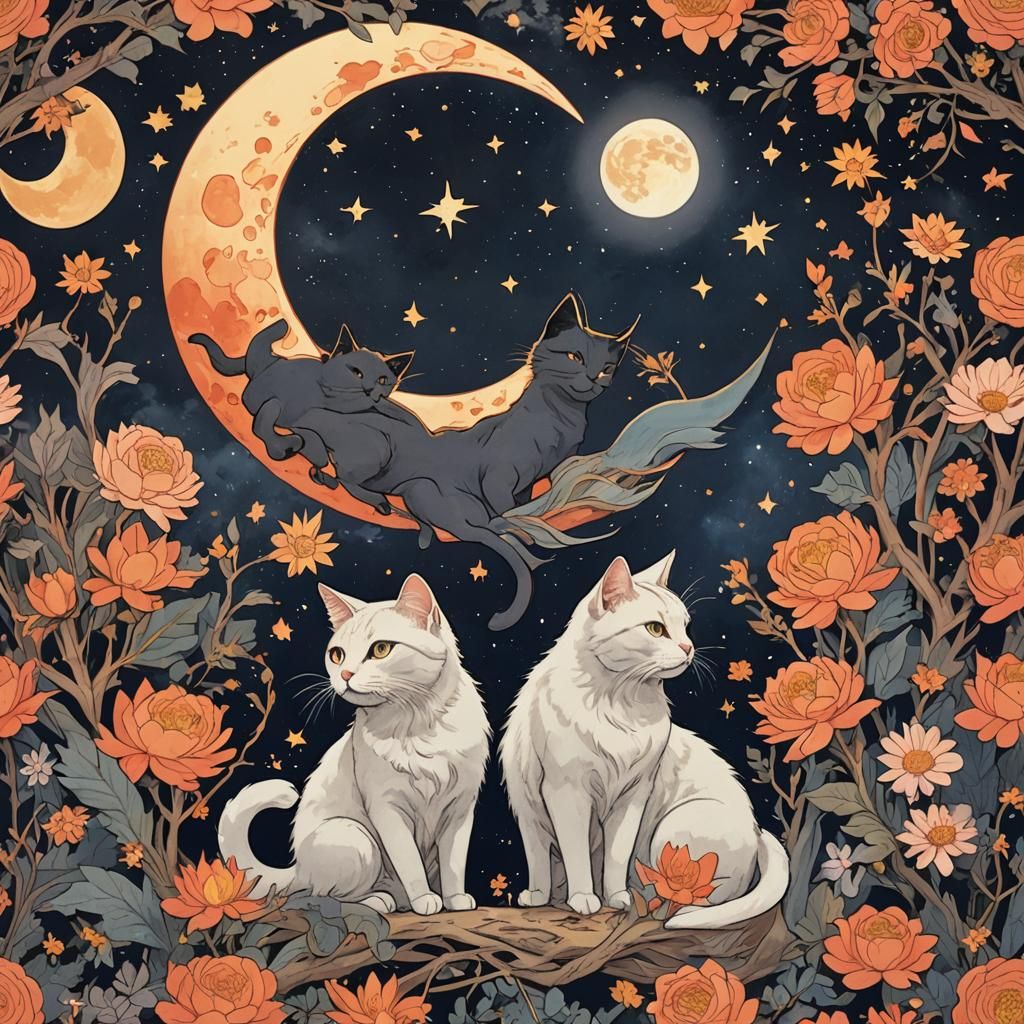 Fiery Feline: A Sapphic Moonlit Cat