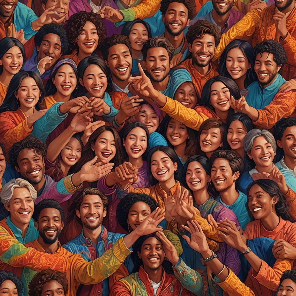 Men and Women United in Peaceful World