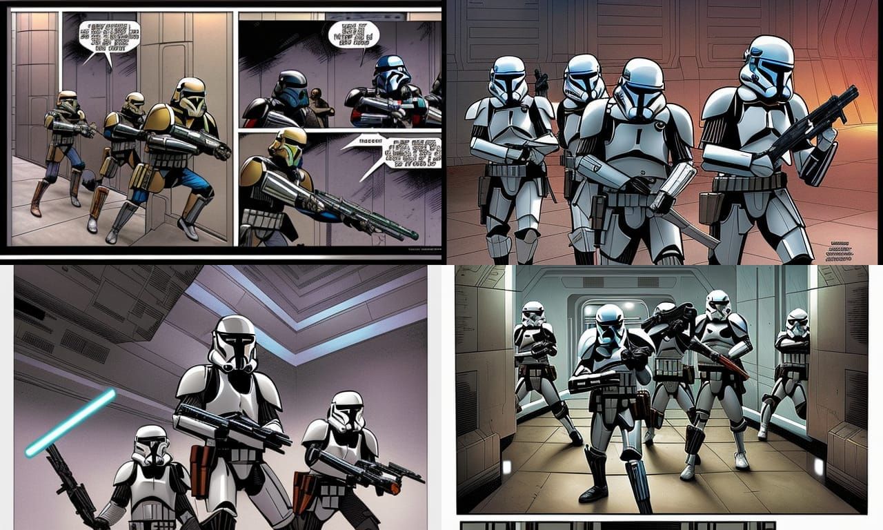 Mandalorian vs Stormtroopers: Comic Book Battle