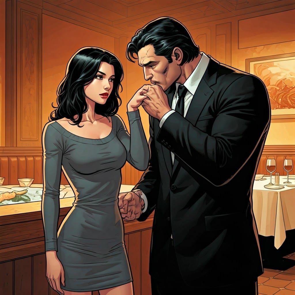 Victor Von Doom in a Dashing Suit, Tenderly Kissing a Young ...