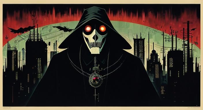 Disturbing Plague Doctor Portrait in Analog Horror Style