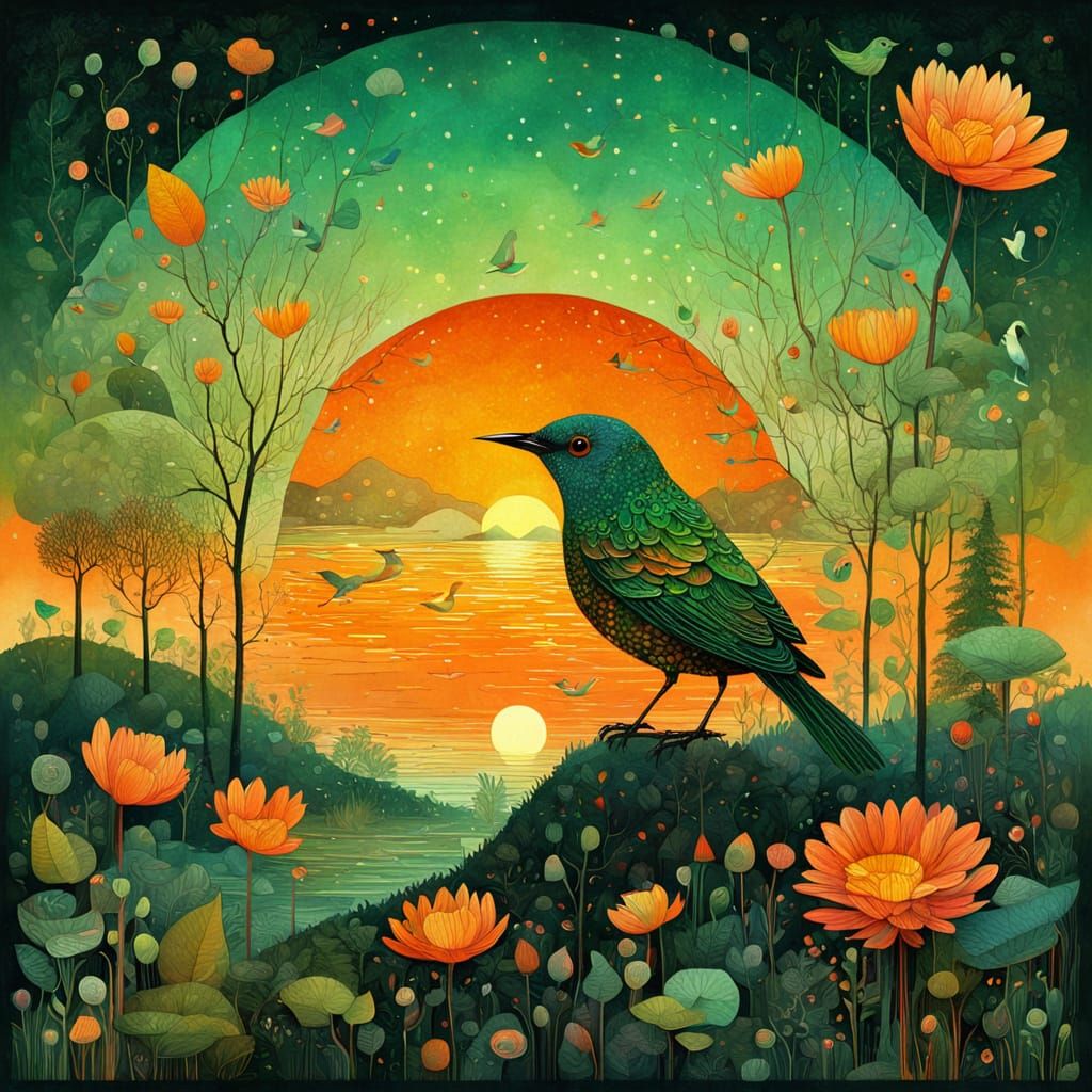 orange and green neon