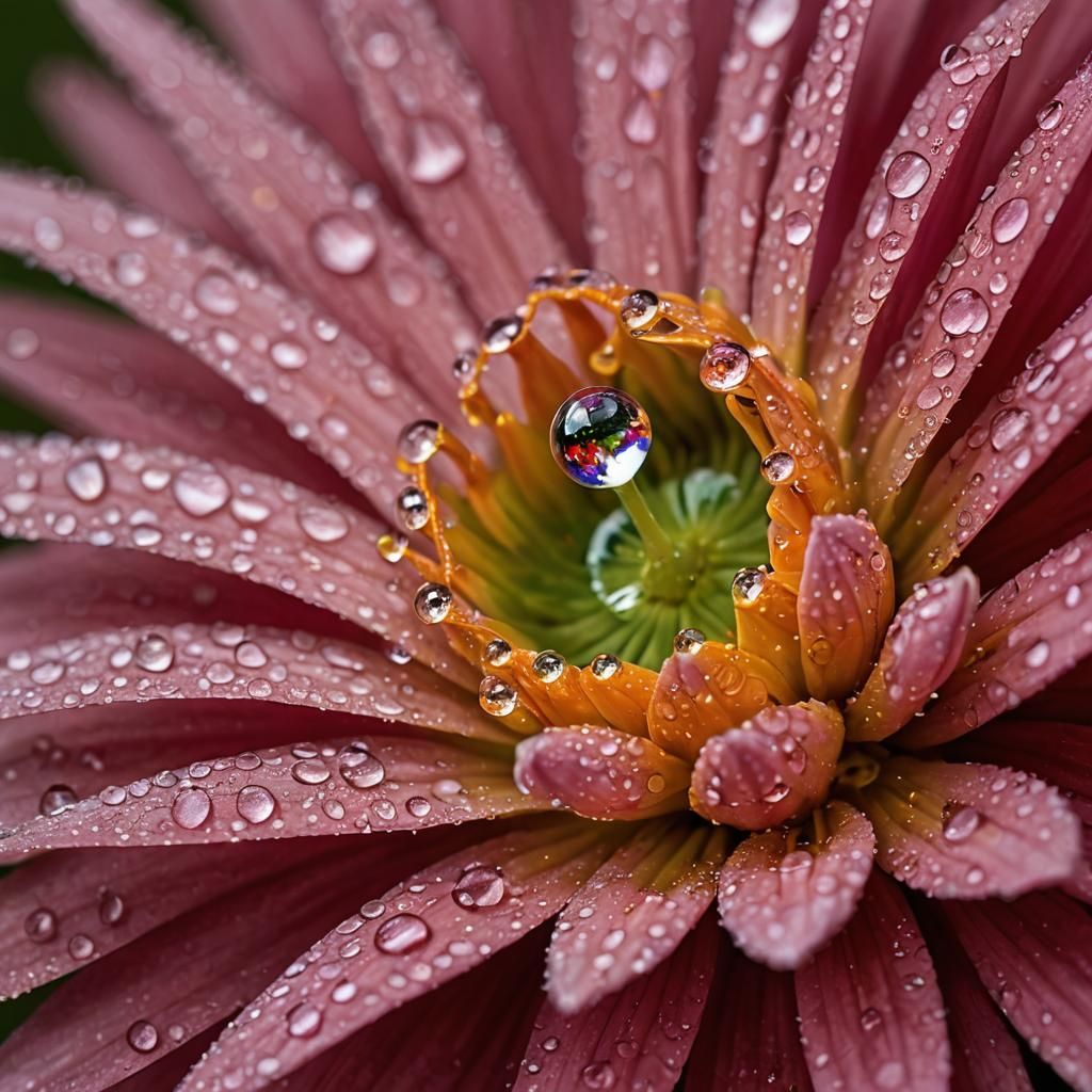 Dewdrop Kaleidoscope: Macro Flower Photography