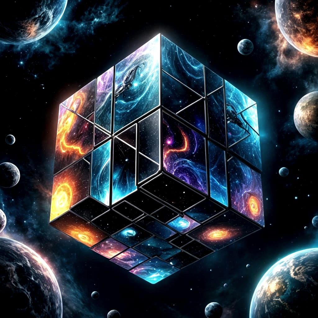 Surreal Space Cube: Nebulas and Galaxies