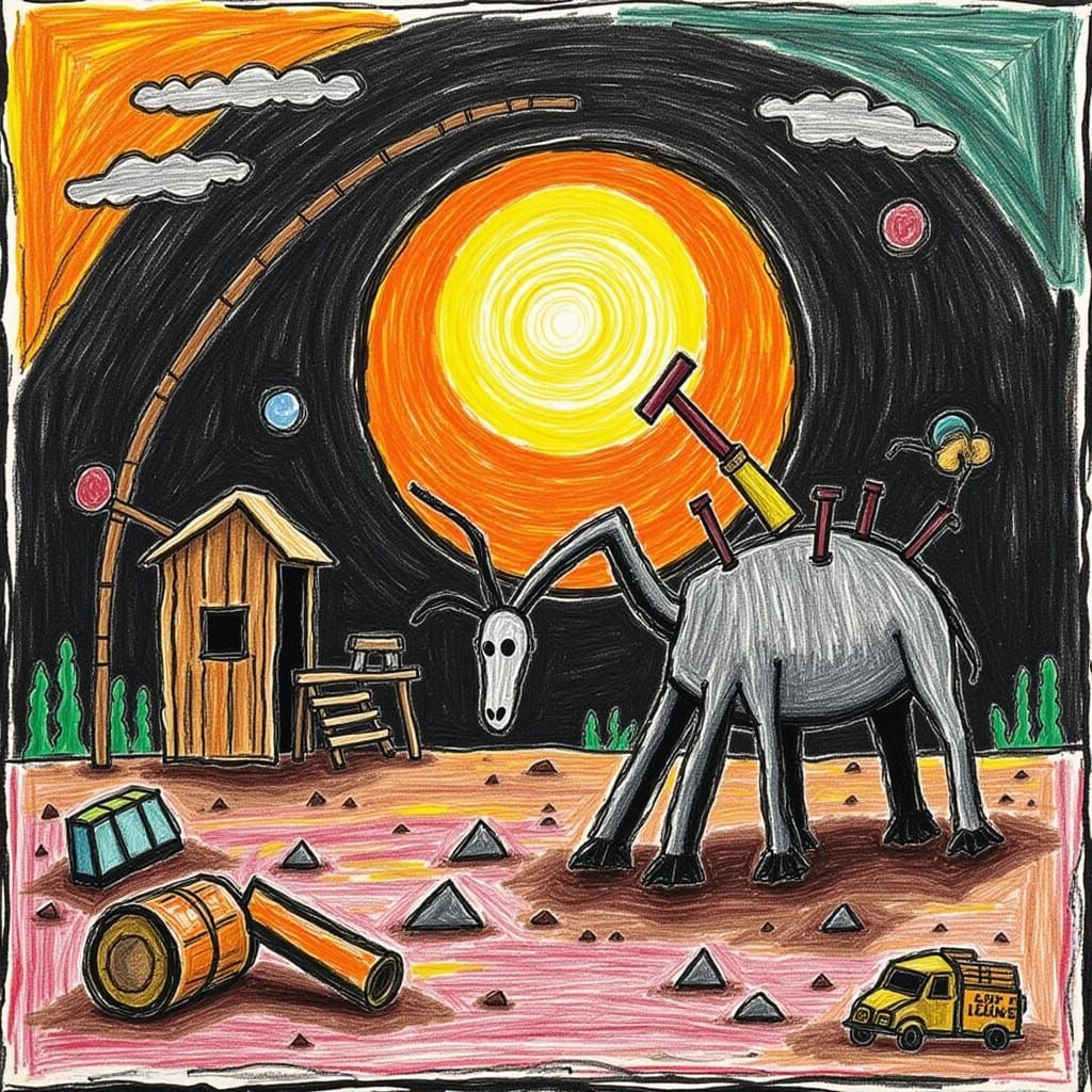 Primitive Figure in a Frozen Landscape