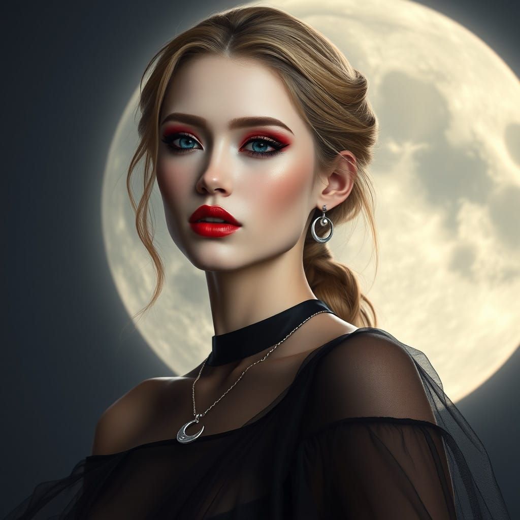 Ethereal Goddess in Cyberpunk Fantasy Style