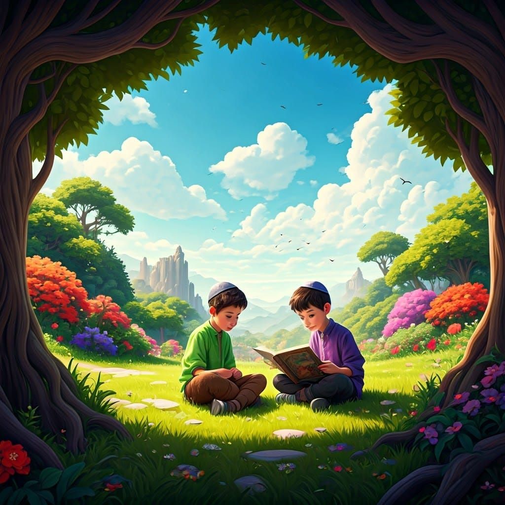 Children's Garden Illustration in Fantasy Style