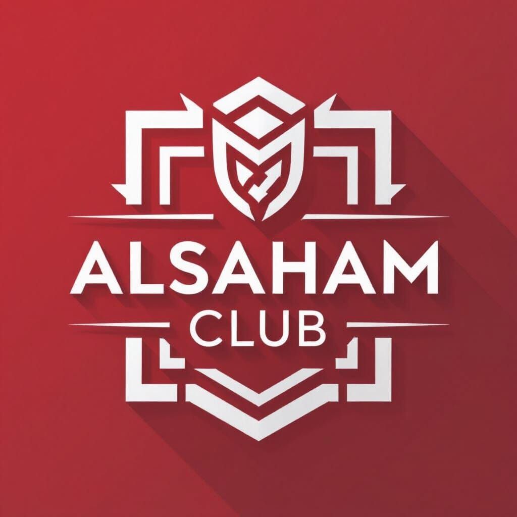 Modern Red & White ALSAHAM Club Logo Design