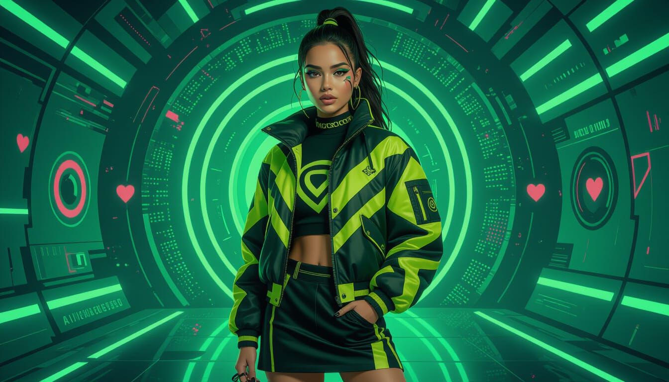 Woman in Frutiger Metro Vector Fashion