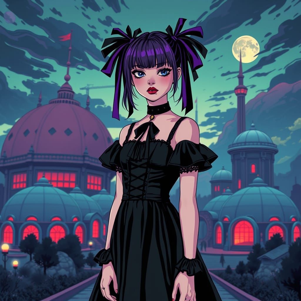 Gothic Lolita in Utopic City: German Expressionist Style