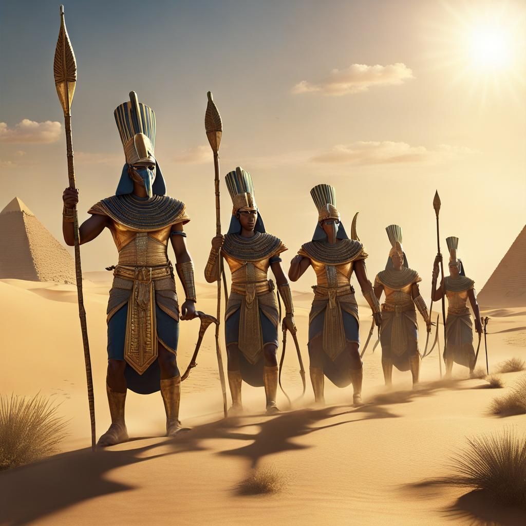 Egyptian Troops Patrolling the Nile in Matte Painting