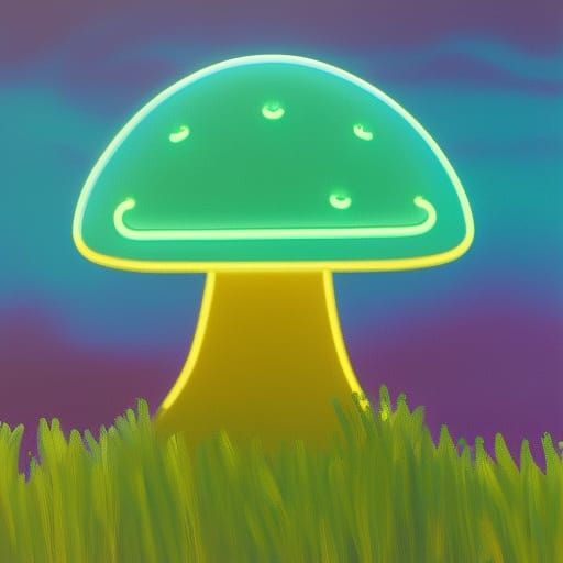 Glowing Neon Toadstool